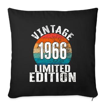 Year of birth 1966 Vintage Limited Edition Retro - Sofa pillowcase 17,3'' x 17,3'' (45 x 45 cm) - black - Front