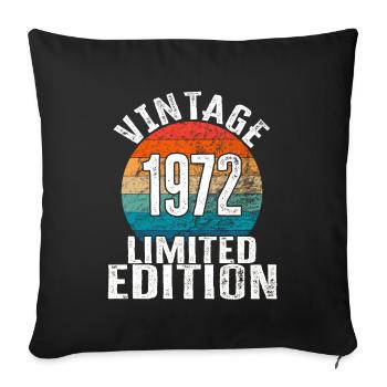 Year of birth 1972 Vintage Limited Edition Retro - Sofa pillowcase 17,3'' x 17,3'' (45 x 45 cm) - black - Front