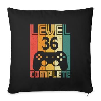 36th birthday Gamer Level 36 Complete 36 years - Sofa pillowcase 17,3'' x 17,3'' (45 x 45 cm) - black - Front