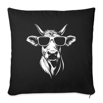 Cool Cow Sunglasses - Sofa pillowcase 17,3'' x 17,3'' (45 x 45 cm) - black - Front
