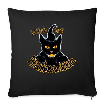 Halloween Witch Cat Spooky Black Cat Costume - Sofa pillowcase 17,3'' x 17,3'' (45 x 45 cm) - black - Front