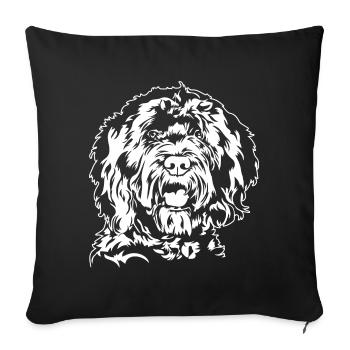 BARBET Dogs Portrait Dog Hunting Dog Wilsigns - Sofa pillowcase 17,3'' x 17,3'' (45 x 45 cm) - black - Front