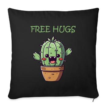 Cuddly Cactus: Cute, warm and prickly - Sofa pillowcase 17,3'' x 17,3'' (45 x 45 cm) - black - Front
