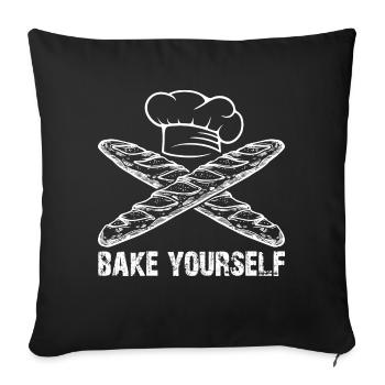 It's worth baking yourself - Sofa pillowcase 17,3'' x 17,3'' (45 x 45 cm) - black - Front