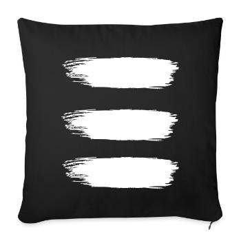 Three brush stripes - Sofa pillowcase 17,3'' x 17,3'' (45 x 45 cm) - black - Front