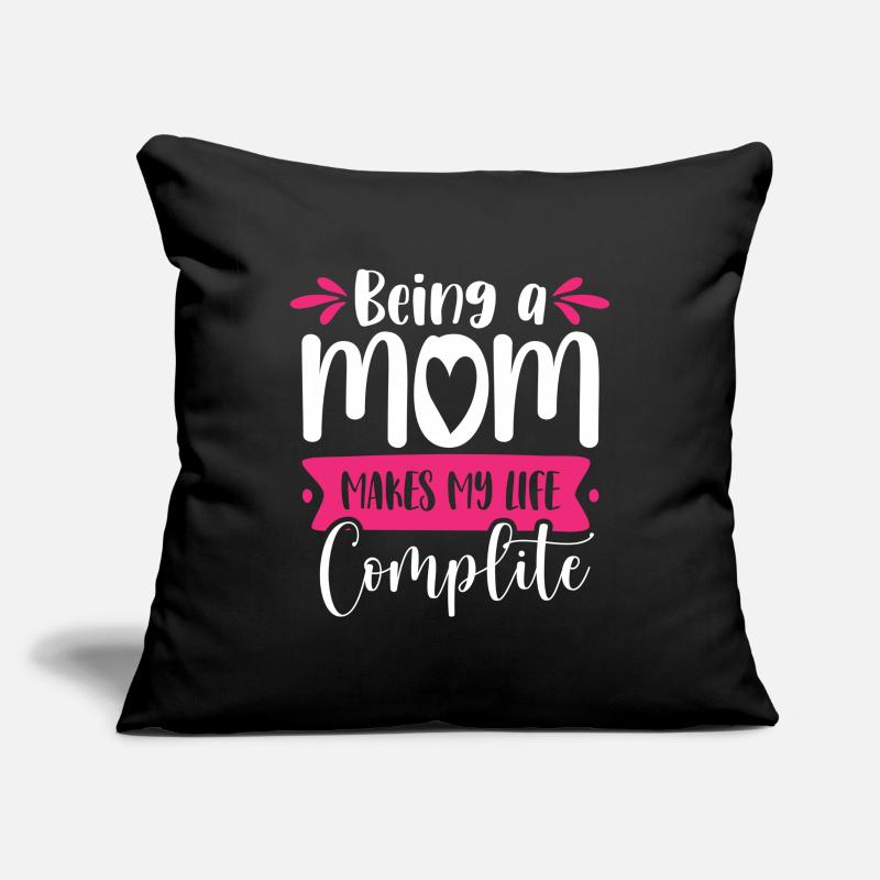 Être mère me complète Housse de coussin décorative 45 x 45 cm