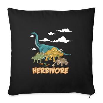Dinosaur herbivore vegetarian | gift - Sofa pillowcase 17,3'' x 17,3'' (45 x 45 cm) - black - Front