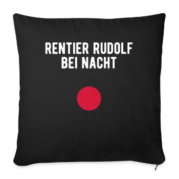 Reindeer Rudolf at night - Sofa pillowcase 17,3'' x 17,3'' (45 x 45 cm) - black - Front