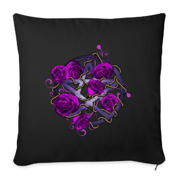 Roses pentagram purple - Sofa pillowcase 17,3'' x 17,3'' (45 x 45 cm) - black - Front