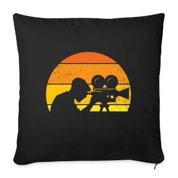 CINÉMA idée cadeau original pour cinéphile - Housse de coussin décorative 45 x 45 cm - noir - Devant