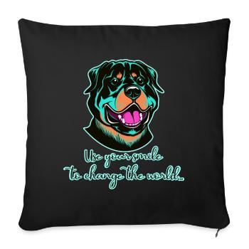 Utilisez votre sourire pour changer le monde - Housse de coussin décorative 45 x 45 cm - noir - Devant