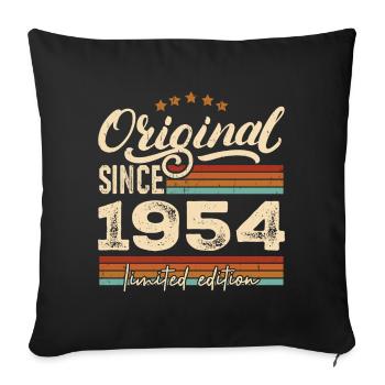 Original 1954 Jahrgang - 1954 Geburtstagsgeschenk - Sofakissenbezug 45 x 45 cm - Schwarz - Vorne