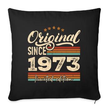 Original 1973 Vintage - 1973 Birthday Gift - Sofa pillowcase 17,3'' x 17,3'' (45 x 45 cm) - black - Front