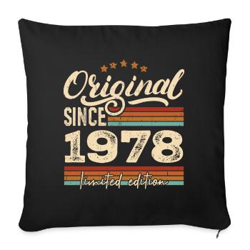 Original 1978 Vintage - 1978 Birthday Gift - Sofa pillowcase 17,3'' x 17,3'' (45 x 45 cm) - black - Front