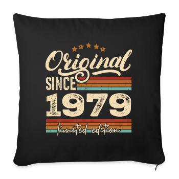 Original 1979 Vintage - Cadeau D’anniversaire 1979 - Housse de coussin décorative 45 x 45 cm - noir - Devant