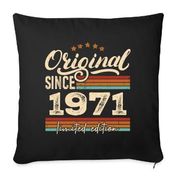 Original 1971 Vintage - Cadeau D’anniversaire 1971 - Housse de coussin décorative 45 x 45 cm - noir - Devant
