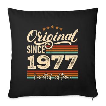 Original 1977 Vintage - Cadeau D’anniversaire 1977 - Housse de coussin décorative 45 x 45 cm - noir - Devant