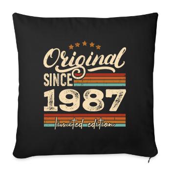 Original 1987 Vintage - Cadeau D’anniversaire 1987 - Housse de coussin décorative 45 x 45 cm - noir - Devant