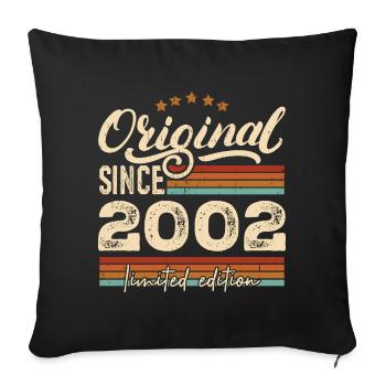Original 2002 Vintage - 2002 Birthday Gift - Sofa pillowcase 17,3'' x 17,3'' (45 x 45 cm) - black - Front