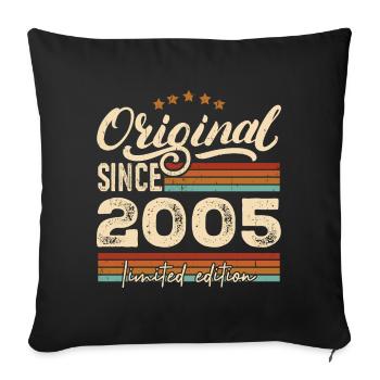 Original 2005 Jahrgang - 2005 Geburtstagsgeschenk - Sofakissenbezug 45 x 45 cm - Schwarz - Vorne