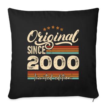 Original 2000 Vintage - 2000 Geburtstagsgeschenk - Sofakissenbezug 45 x 45 cm - Schwarz - Vorne