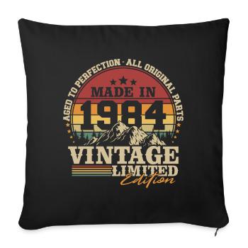 Hergestellt in 1984 Jahrgang Geburtstag Geschenk - Sofakissenbezug 45 x 45 cm - Schwarz - Vorne