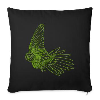 Extinct Animals: Carolina Parakeet Vector - Sofa pillowcase 17,3'' x 17,3'' (45 x 45 cm) - black - Front