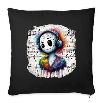 Music 6266 - Housse de coussin décorative 45 x 45 cm - noir - Devant