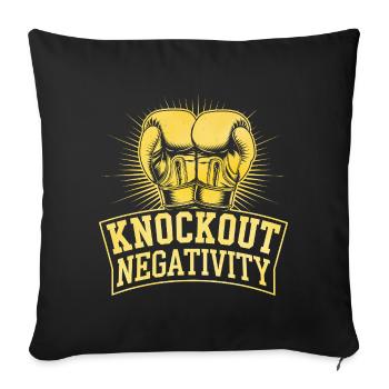 Knockout Negativity Boxer Sports Strength Gym - Sofa pillowcase 17,3'' x 17,3'' (45 x 45 cm) - black - Front