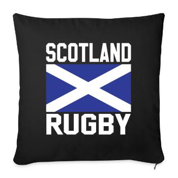 Rugby Ecosse - Housse de coussin décorative 45 x 45 cm - noir - Devant