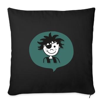 Junge Pirat Lausbub Cool Geschenkidee Geschenk - Sofakissenbezug 45 x 45 cm - Schwarz - Vorne