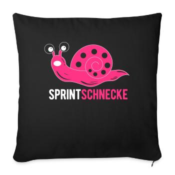Jogging sprint snail as a gift for runner - Sofa pillowcase 17,3'' x 17,3'' (45 x 45 cm) - black - Front