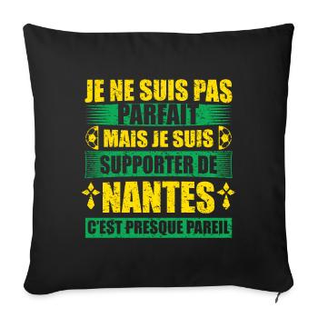 Cadeau drole pour les fans de nantes club - Housse de coussin décorative 45 x 45 cm - noir - Devant