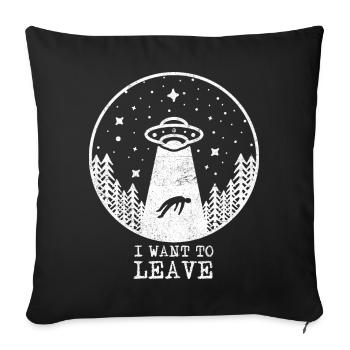 UFO Kidnapping extraterrestre Vintage - Housse de coussin décorative 45 x 45 cm - noir - Devant