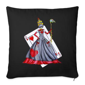 Queen of Hearts - Sofa pillowcase 17,3'' x 17,3'' (45 x 45 cm) - black - Front