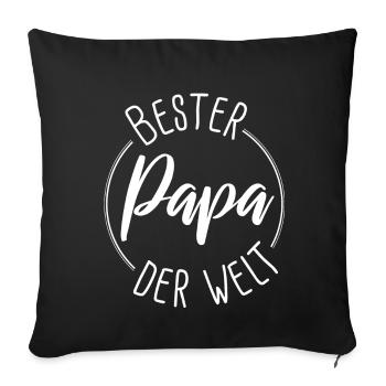 Bester Papa der Welt Geschenk - weiß - Sofakissenbezug 45 x 45 cm - Schwarz - Vorne