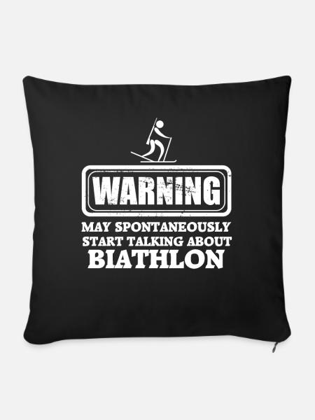 Biathlon - Sofakissenbezug 45 x 45 cm - Schwarz