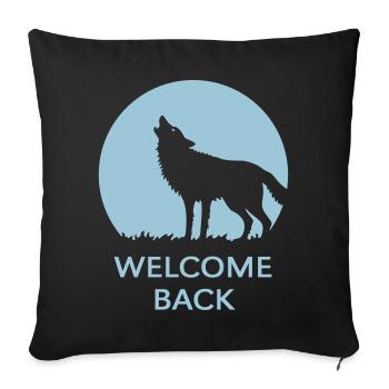 Bienvenue à nouveau (Wolf / 1C) - Housse de coussin décorative 45 x 45 cm - noir - Devant