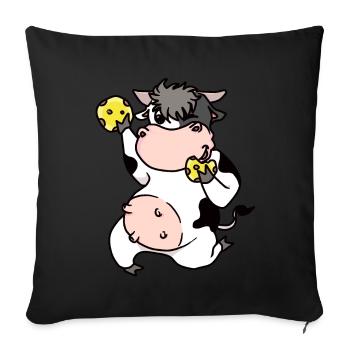 Drôle de biscuits de bonbons de vache grignotage - Housse de coussin décorative 45 x 45 cm - noir - Devant