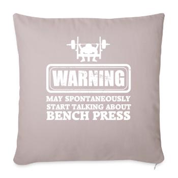 Bench Press Strength Training Strength Powerlifting - Sofa pillowcase 17,3'' x 17,3'' (45 x 45 cm) - light taupe - Front