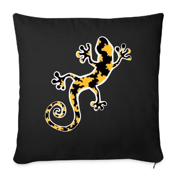 Yellow and black spotted leopard gecko - Sofa pillowcase 17,3'' x 17,3'' (45 x 45 cm) - black - Front