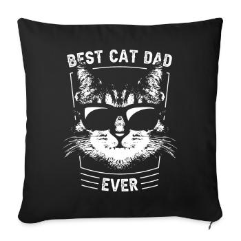 Best Cat Dad Ever - Sofa pillowcase 17,3'' x 17,3'' (45 x 45 cm) - black - Front