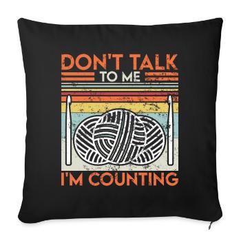 Crochet Tricoter Couture laine - Housse de coussin décorative 45 x 45 cm - noir - Devant