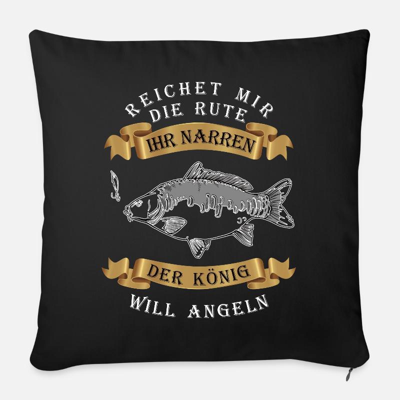 Angel Karpfen - Sofakissenbezug 45 x 45 cm - Schwarz
