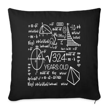 18th birthday math school kids gift - Sofa pillowcase 17,3'' x 17,3'' (45 x 45 cm) - black - Front