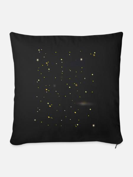 Sterne am Himmel - Sofakissenbezug 45 x 45 cm - Schwarz