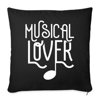 Musical Lovers Fest Musicals Festival Music - Sofa pillowcase 17,3'' x 17,3'' (45 x 45 cm) - black - Front