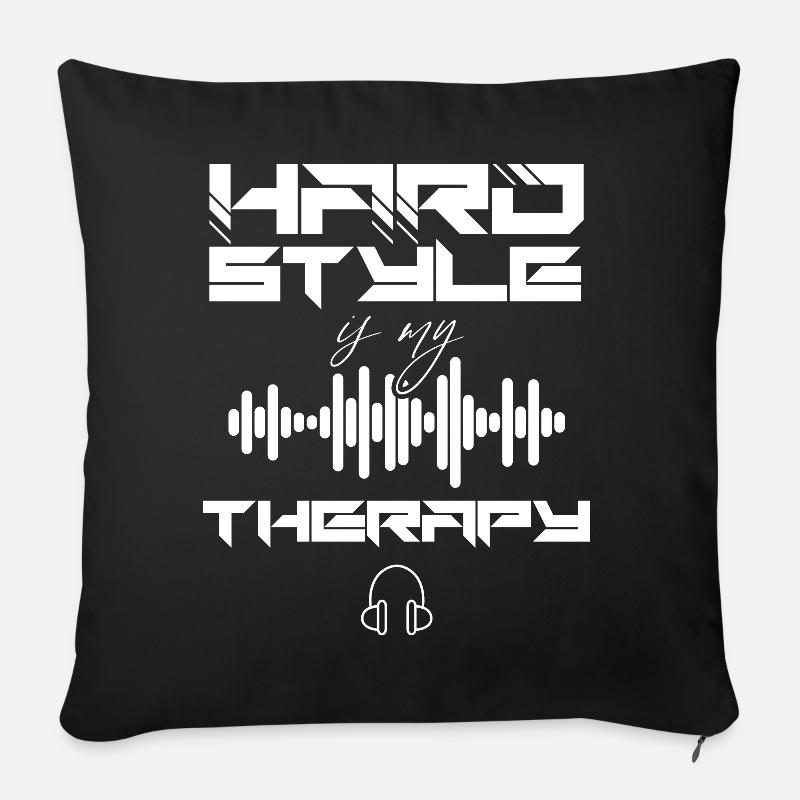 Hardstyle Techno Musik Hard Style DJ - Sofakissenbezug 45 x 45 cm - Schwarz