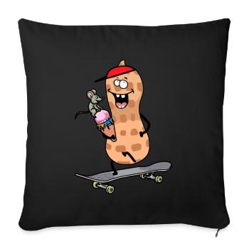 Peanut Skater Skateboard Teenager Teenager - Sofa pillowcase 17,3'' x 17,3'' (45 x 45 cm) - black - Front