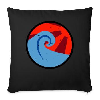 vintage wave - Sofa pillowcase 17,3'' x 17,3'' (45 x 45 cm) - black - Front